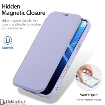 Dux Ducis Skin X Pro dirbtinos odos dėklas violetinis su magsafe (Apple Iphone 16 Pro Max) Dux Ducis Skin X Pro dirbtinos odos dėklas violetinis su magsafe (Apple Iphone 16 Pro Max)